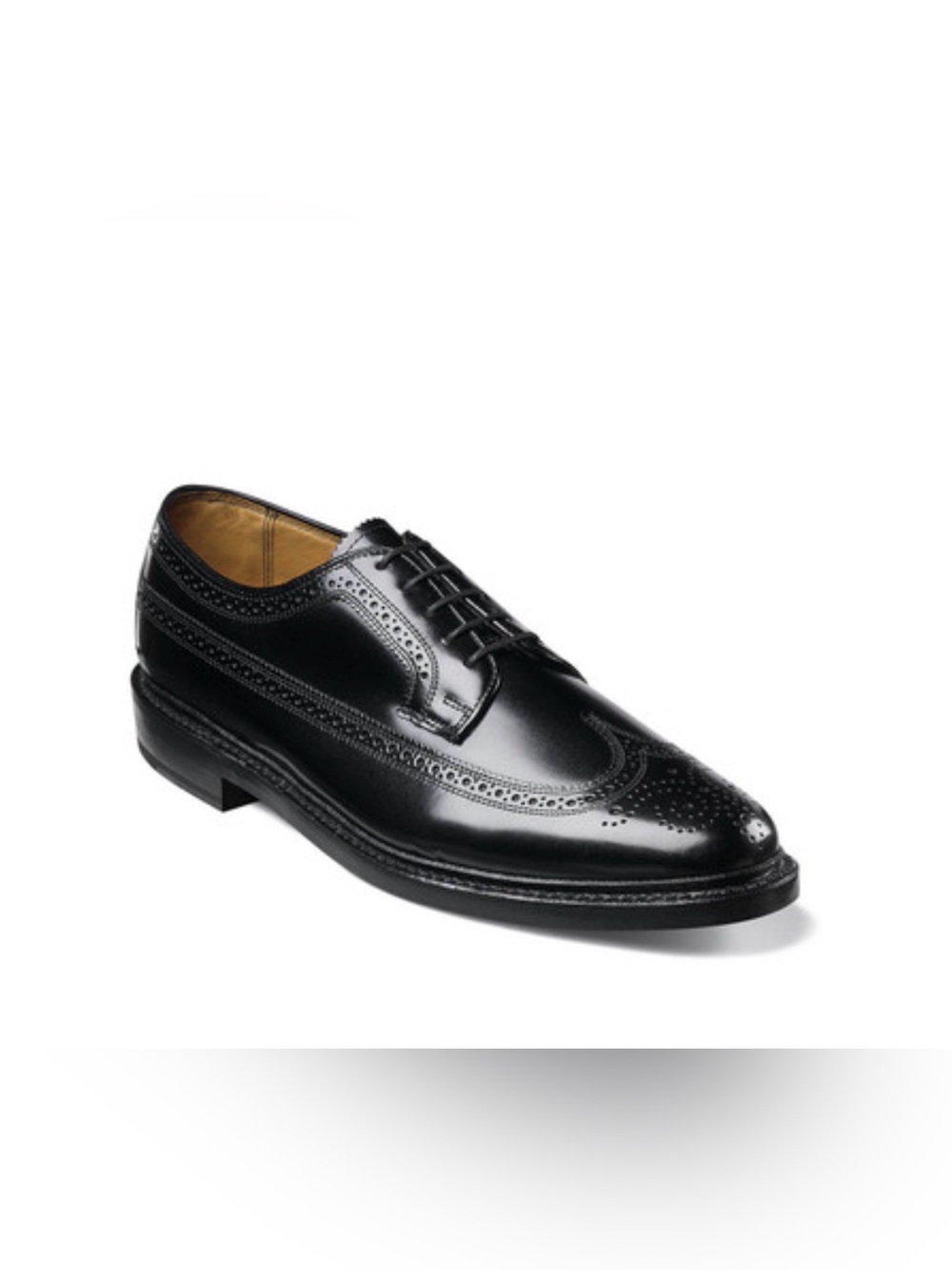 The Florsheim Men’s Classic Black Brogue Leather Dress Shoe  size 9